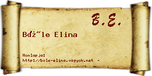 Bőle Elina névjegykártya